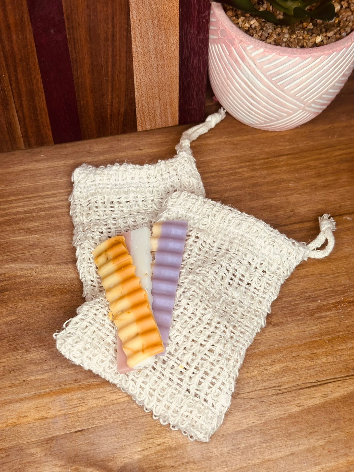 Soap Saver- Filled Bag- Agave Woven- Exfoliating Bag
